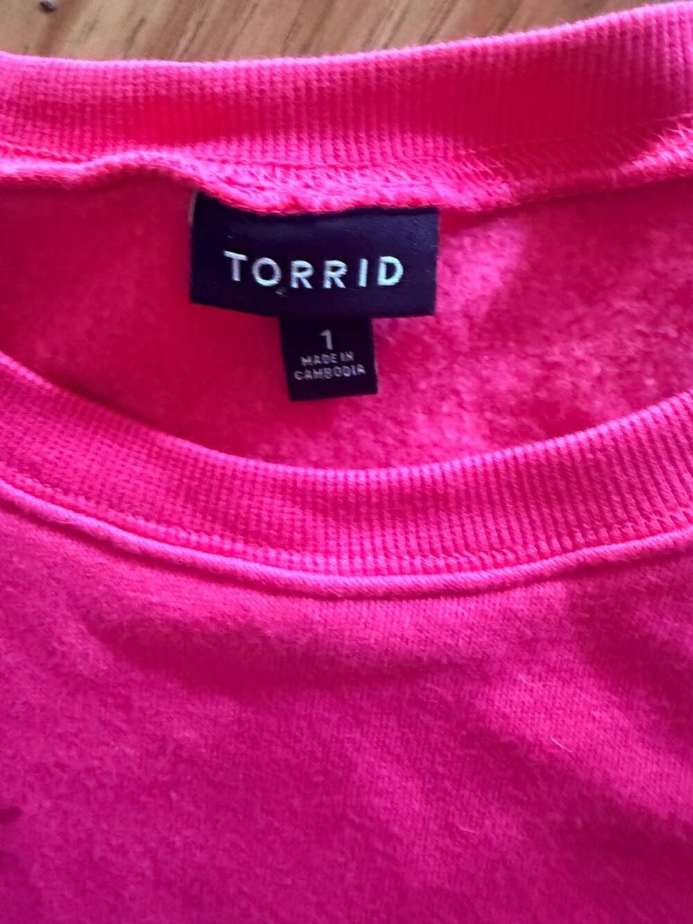 Torrid Pink Embroidered Star Crewneck Sweatshirt Size 1